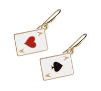 NOLITOY Boucles Oreilles Pendantes Cartes Plaqué Or Bijoux Mode pour Femmes Cadeau Élégant pour Anniversaire et Fêtes