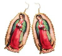 NOLITOY Boucles Oreilles Vintage Ovales Acrylique Pendantes sans Ni Style Rétro Religieux Unisexe Assorties Aléatoirement Couleur Aléatoire Couleur Aléatoire