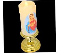 NOLITOY Bougie LED Religieuse Transparent Bougie Électronique Réutilisable pour Décoration Et Prière Catholique Fonctionnement à Pile Ambiance Chaleureuse Et Élégante