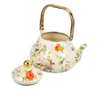 NOLITOY Bouilloire à Thé en Émail Vintage 1,5 L avec Bec Verseur Large, Capacité Pratique, Compatible Cuisinière, Finition Émaillée Facile à Nettoyer, Cuisine et Infusion