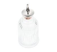 NOLITOY Bouteille à Bitters en Verre avec Bouchon Bouteille à Absinthe Vintage Sculptée Flacon Rayé 250 ML pour Bar et Usage Domestique Accessoire Cocktail Pratique et Décoratif