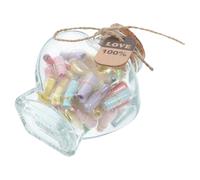 NOLITOY Bouteille Décorative en Verre de Cœur Bouchon en Liège, Capsule Message Blanc à Écrire, Petit Pot pour Présents Saint-Valentin, Anniversaires et Décoration Intérieure