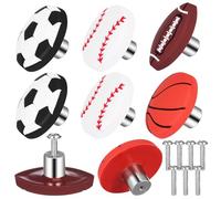 NOLITOY Boutons de Commode Faciles à Installer de Ballons de Sport Lot de 8 en Alliage de Zinc et Pvc, Résistants à L'usure pour Garçon pour Décoration de Meubles
