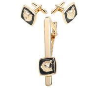 NOLITOY Boutons de Manchette et Pince à Cravate Motifs Animaux Accessoire de Smoking pour Homme Ensemble de Bijoux pour Événements Formels