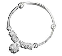 NOLITOY Bracelet Garçon Fille Vintage Jonc Clochette Argenté Unisexe Créatif et Élégant pour Garçon Fille et Tout