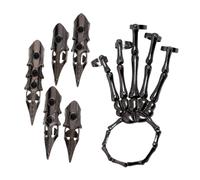NOLITOY Bracelet Squelette Long Ajustable Alliage Design Gothique Punk avec Anneaux Doigts Indépendants Accessoire Homme pour Halloween Cosplay et à Thème