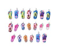 NOLITOY Breloques Tongs en Argile 30 Pcs Multicolores pour Bijoux Diy, Accessoires Bracelets et Colliers, Décoration Suspendue Créative pour Amateurs de Loisirs Manuels Couleur Aléatoire