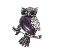 NOLITOY Broche Femme en Cristal Violet de Hibou Accessoire de Mode Élégant pour Manteau Écharpe et Robe Broche Mariage Raffinée Bijou pour Fête et Cérémonie