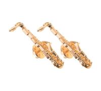 NOLITOY Broche Musicale pour Foulards et Pulls et Design Unique et Audacieux de Saxophone en Alliage Or 2pcs Présent pour Musiciens et Répétitions de Chorale Musiciens Répétitions Chorale