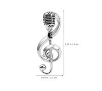NOLITOY Broche Note de Musique et Microphone 3D en Alliage Léger Accessoire Féminin pour Vêtements pour Bal Concert et Occasions Festives