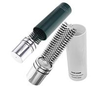 NOLITOY Brosse à Cheveux Portative 2 Pièces Peigne à Friser Enroulable Design Compact Pour Femmes Types De Cheveux Voyage Couleur Et Vert Foncé