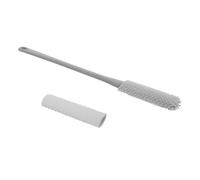 NOLITOY Brosse à Orteils en Caoutchouc Souple Grise avec Manche Long Antidérapant, Brosse Exfoliante pour Pieds et Espaces Entre les Orteils, Nettoyeur pour Éliminer Callosités, Usage