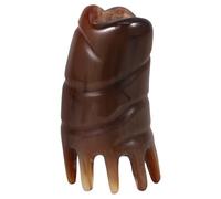 NOLITOY Brosse de Massage du Cuir Chevelu pour Soulager le Stress en Corne Marron et Stimuler la Circulation Sanguine Lors du Shampooing