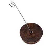 NOLITOY Brûleur de Parfum en Bois Massif Népalais Récupérateur de Cendres en Corde Ignifugée, Porte-Parfum Lotus Couleur Bois Foncé, Support Compact pour Intérieur, Yoga et Spa