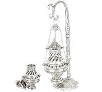 NOLITOY Brûleur D'encens Encenseur Cône De Charbon Brûleur D'encens Vintage Chrétien Catholique Croix Encenseur Église Titulaire D'encens Cônes D'encens Aromathérapie Parfum