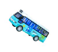 NOLITOY Bus Scolaire et Lumière Abs Modèle Compact avec Portes Ouvrantes Éducatif pour Garçon Fille Stimulation Cognitive et Motricité Couleur Bleu Space