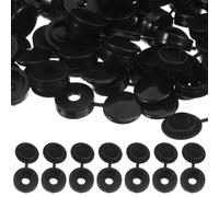 NOLITOY Cache-vis Décoratifs Noirs en Plastique M4, Lot de 300 Capuchons Articulés à Charnière, Bouchons de Protection pour Vis avec Trou Intérieur 4 Mm, pour Meubles et