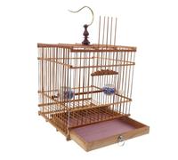 NOLITOY Cage à Oiseau Rectangulaire Carbonisée Cage pour Chardonnerets et Perruches avec Crochet Suspendu et Plateau Amovible Design Élégant pour Décoration Intérieure