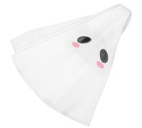 NOLITOY Cagoule Fantôme Halloween à Double Expression pour Cosplay et Jeu de Rôle Foulard Effrayant Blanc en Polyester Extensible Couvre-Chef Léger et Respirant Accessoire pour Fête et