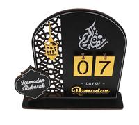 NOLITOY Calendrier de Ramadan 2026 en Acrylique Noir - Décoration de Table Festive Compte à Rebours - Présent de L'aïd Moubarak pour Famille - Calendrier Ramadan Éducatif et Léger