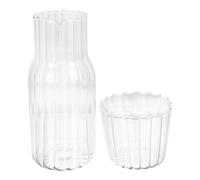NOLITOY Carafe Verre Borosilicaté à Grain Vertical Résistance Thermique pour Boissons Froides et Chaudes Pot de Rangement Transparent pour Maison