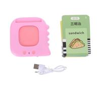 NOLITOY Cartes Éducatives Bilingues pour Apprentissage Cognitif Interactif pour Garçon Fille Machine Déveil Rose avec Lampes Dinosaure Jeu Dapprentissage Anglais et Chinois