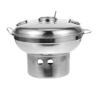 NOLITOY Casserole Inox Épaisse pour Réchaud Pot à Fondue Chinoise Portable avec Doubles Poignées Antidérapantes pour Cuisine Maison et Camping