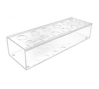 NOLITOY Centre de Table Floral Rectangulaire en Acrylique Transparent 30X10X65 CM 12 Trous Vase Multifonction pour Fleurs Séchées et Compositions Décoratives de Mariage