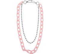 NOLITOY Chaîne de Taille Géométrique à Perles Rondes en Acrylique et Fer, Style Punk Hip-hop, Légère et Brillante, pour Femme Adulte, pour Fêtes et Voyages, Couleur Rose