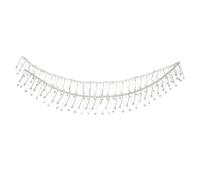 NOLITOY Chaîne Strass Décorative Double Rangée Large Argenté pour Couture et DIY Artisanat Ruban à Franges Brillantes pour Vêtements Sacs et Accessoires