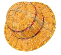 NOLITOY Chapeau de Chantier en Bambou Tressé Protection Solaire UV Large Bord Ventilation Efficace Taille Unique Chapeau de Paille Respirant pour Travaux Extérieurs et Randonnée