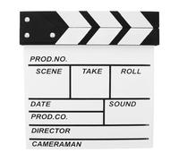 NOLITOY Clap de Cinéma en Bois 20X20 CM Blanc Accessoire de Tournage et Outil Pédagogique Clapboard pour Scènes d'Action Éducatif pour Garçon et Filles Décor Cinéma Solide et