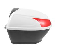 NOLITOY Coffre Arrière Moto Polyvalent Blanc Petit Format, Boîte à Outils Robuste en Plastique, Porte-Casque Sécurisé, Rangement pour Scooter et Vélo, Usage Urbain et Quotidien