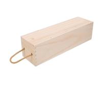 NOLITOY Coffret Bois pour Bouteille de Vin Individuelle avec Poignée en Bois Naturel, Boîte de Rangement Unique pour Fête, Pique-niques et Réunion Familiale