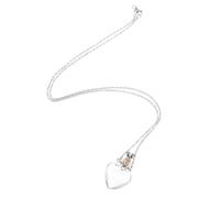 NOLITOY Collier Femme Fiole Verre Transparent Forme de Cœur avec Bouchon Étanche Pendentif Bouteille Parfum Élégant pour Huiles Essentielles et Fragrances