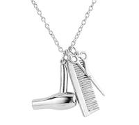 NOLITOY Collier Pendentif Ciseaux et Peigne en Alliage Présent Minimaliste pour Coiffeur Styliste Accessoire Élégant pour Tenues Quotidiennes et Occasions Spéciales