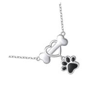 NOLITOY Collier Pendentif Cœur Patte De Chien En Argenté Sterling S925, Bijou De Cou Pour Femme, Mode, Usage Quotidien Et Occasions Spéciales, Taille Ajustée
