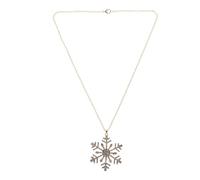 NOLITOY Collier Pendentif Flocon de Neige en Strass Hiver, Chaîne de Pull Scintillante, Bijou Créatif Femme, Accessoire Festif pour Tenue Hivernale, Léger et Délicat, Taille Unique