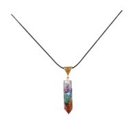 NOLITOY Collier Pendentif Hexagonal En Pierre Naturelle Colorée Et Cuir, Bijou Femme, Léger Et Solide, Usage Quotidien Et Fête, Design Géométrique Prismatique