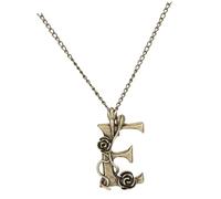 NOLITOY Collier Pendentif pour Femme Lettre E en Alliage Ancien Bronze Vert, Chaîne Vintage Décorative de Pull, Bijou Rétro pour Tenue Quotidienne et Occasions