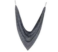 NOLITOY Collier Plastron à Paillettes Ras du Cou en Métal Noir, Accessoire de Cou Femme pour Soirée et Fête, Bijou Mode Court Triangulaire Élégant