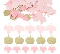 NOLITOY Confettis de Table en Papier Automnale 2 Paquets Citrouille et Feuille D’Érable pour Décoration Thanksgiving Shower Fille et Fête Révélation