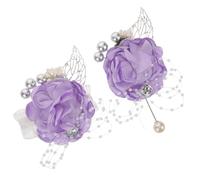 NOLITOY Corsage Poignet et Boutonnière Mariage Artificiel Bracelet Fleurs Poignet Mariage Délicat pour Mariée et Demoiselles Honneur Accessoires Floraux Résistants pour Cérémonie