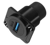 NOLITOY Coupleur USB 3.0 à Montage Encastré sur Panneau, Connecteur Droit Transmission Rapide 5 Gbit/S, Rétrocompatible USB 2.0, Couleur Noire, Adapté aux Ordinateurs et Équipements