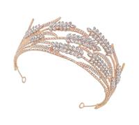NOLITOY Couronne Baroque Dorée Accessoire de Coiffure Mariage pour Femme Diadème Mariée Élégant pour Robe de Mariée Tiare de Princesse pour Fête Anniversaire et Cérémonie