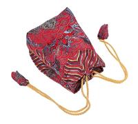 NOLITOY de Rangement à Cordon pour Tasse à Thé à Pochon Tissu Brodé Rouge Multifonctionnel et Personnalisable Facile à Nettoyer Design Simple et Pratique