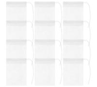NOLITOY de Thé Filtrants Jetables en Non-tissé Blanc 100 Sachets Cordon de Serrage, Pratique et Facile à Utiliser pour Infusion de Thé et Café Lors D'occasions Spéciales