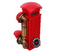 NOLITOY Décoration De Téléphonique Rétro Téléphone à Cadran Classique Décoration Téléphonique Rétro Ornement De Téléphone Antique Décor De Rétro Résine Rouge