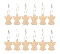 NOLITOY Décorations de Noël en Bois Vierge Ange Gardien 30 Pièces 78 X 64 CM Mini Ornements à Peindre pour Sapin Étiquettes Suspendues Rustiques Loisirs Créatifs Shower