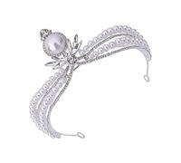 NOLITOY diadème de perles robe soiree robe de soiree robe de gala robe gala guirlande de ballons roses faire la fête coiffe décorative décor de cheveux de mariée Alliage de zinc Silver